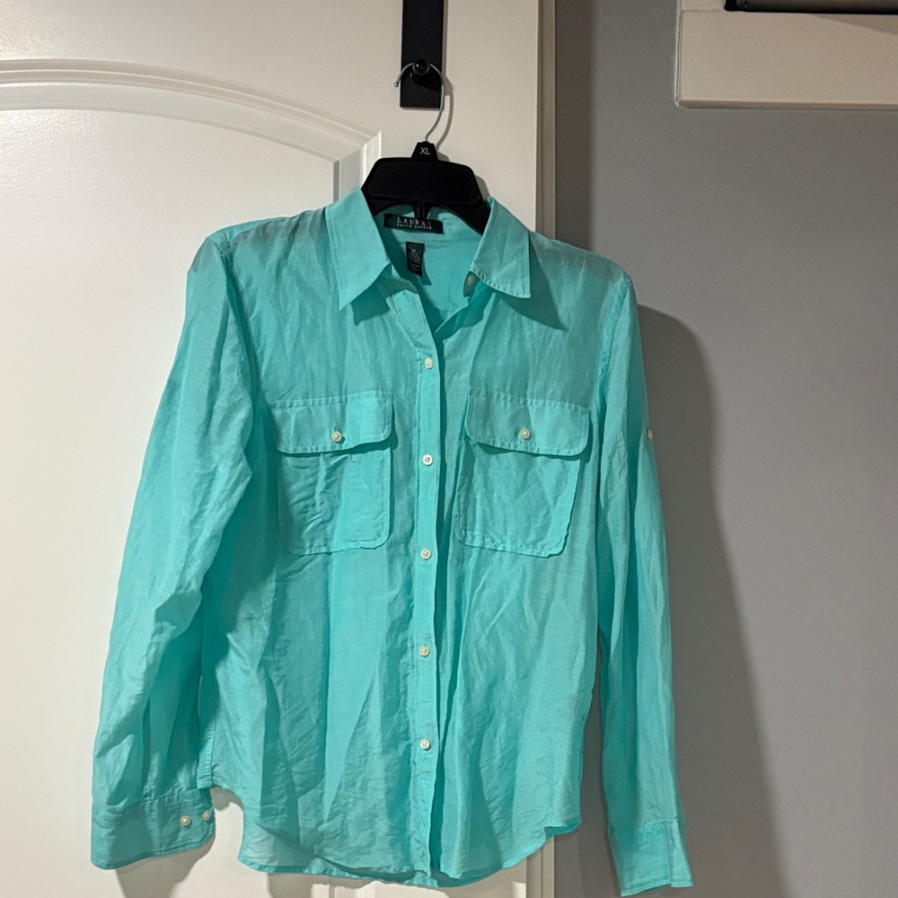 Lauren Ralph Lauren Women's Aqua Blouse